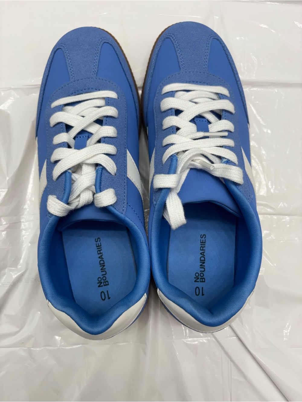 No Boundaries Blue and White Casual Trainer Sneakers